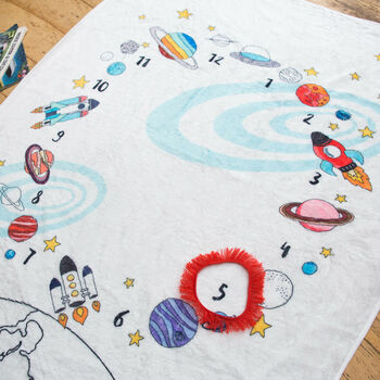 'Baby's Universe' Milestone Cotton Micro Fleece Blanket, 2 of 9