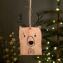 Woodland Animal Hanging Decoration With Antlers, thumbnail 3 of 4