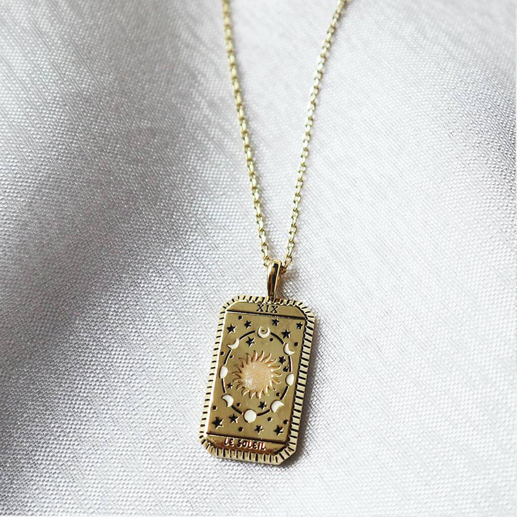 Le Soleil Gold Finish Tarot Necklace, 1 of 7