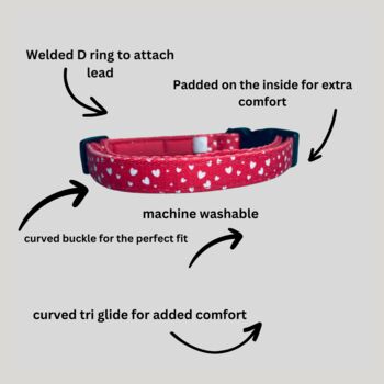 Red Heart Dog Collar And Lead, 3 of 6