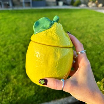 Lemon Ceramic Jar With Lid, 3 of 5