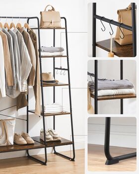 Clothes Rail With Shoe Rack Storage Side Hooks, 5 of 8