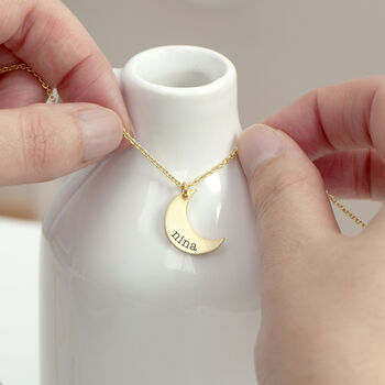 Personalised Crescent Moon Necklace, 5 of 12