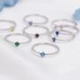 Birthstone Cz Ring In Sterling Silver, thumbnail 2 of 10