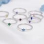 Birthstone Cz Ring In Sterling Silver, thumbnail 2 of 11