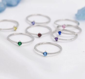 Birthstone Cz Ring In Sterling Silver, 2 of 10