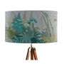 Hedgerow Lampshade In Blues And Green On Grey, thumbnail 5 of 7