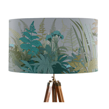 Hedgerow Lampshade In Blues And Green On Grey, 5 of 7