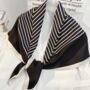 White Striped Twill Large Square Scarf For Women, thumbnail 1 of 7