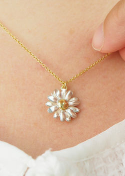 Yellow Gold Vermeil Large Daisy Pendant, 6 of 6