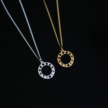 Moon Phase Necklace, Sterling Silver, 24ct Gold Vermeil, 9 of 11