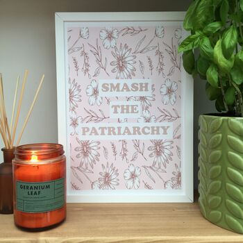 'Smash The Patriarchy' Feminist Floral Print, 4 of 5