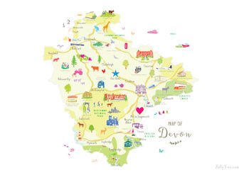 Personalised Devon Map: Add Favourite Places, 3 of 4