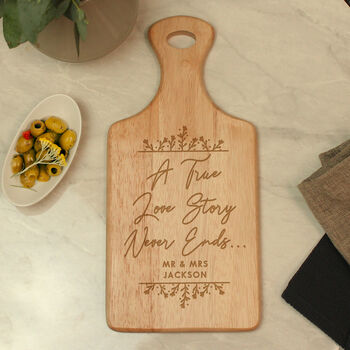 Personalised True Love Story Wooden Paddle Board, 3 of 4