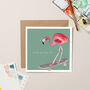 Flamingo On Skateboard Birthday Card, thumbnail 1 of 3