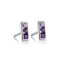 Sterling Silver Ombre Amethyst Stud Earrings, thumbnail 2 of 3