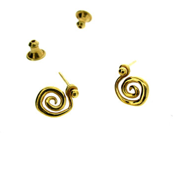 Silver And Gold Plated Vermeil Swirl Stud Earrings, 4 of 5