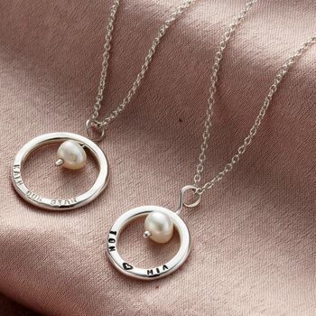 Mini Personalised Pearl And Circle Necklace, 5 of 9