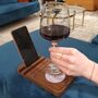 Personalised Solid Walnut Sofa Coaster Phone Stand, thumbnail 1 of 12
