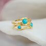 Trio Of American Turquoise Gold Ring, thumbnail 1 of 7