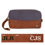 Personalised Blue Canvas And Leather Wash Bag/Dopp Kit, thumbnail 5 of 8