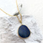 Lapis Lazuli Pebble Necklace 18k Gold Plated Christmas Gift Present, thumbnail 4 of 4