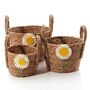 Set Of Three Daisy Storage Baskets, thumbnail 2 of 3