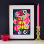 'Let Love Grow' Inspirational Floral Print, thumbnail 1 of 8
