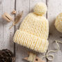 Kids Pom Pom Scarf And Beanie Hat Knitting Kit, thumbnail 3 of 10