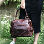 Leather Tote With Zip Pocket, Brown, thumbnail 2 of 6