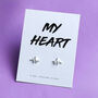 My Heart Heartbeat Sterling Silver Earrings, thumbnail 1 of 3