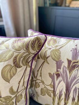 Purple Liberty Art Deco Floral 18' Cushion Cover, 5 of 5