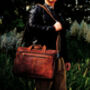 Genuine Leather Double Front Zips Briefcase, thumbnail 4 of 12