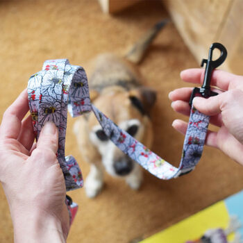Pink Flowers Print Dog Lead, 4 of 6