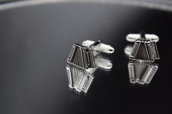 Accordion Silver Cufflinks Gift For Musicians | 316 L Stainless Steel Music Accessory, 4 of 4