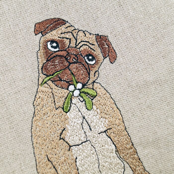 Embroidered Dog Christmas Stocking, 5 of 8
