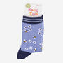 Bees Floral Snowflake Bamboo Ankle Socks Women's Blue, thumbnail 3 of 4