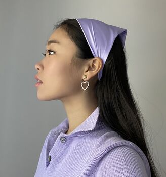 Silk Audrey Triangle Headscarf, 7 of 12