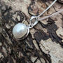 Stone Set White Freshwater Pearl Pendant On Sterling Silver Chain, thumbnail 3 of 6