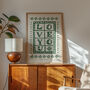 Love You Folk Art | Couples Print | Bedroom Wall Art, thumbnail 7 of 12