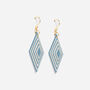 Blue And Cream Diamond Shaped Earrings, thumbnail 4 of 6