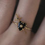 Delicate Black Heart And Sword Ring, thumbnail 1 of 4