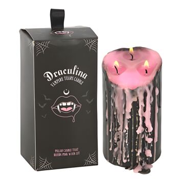 Goth Pink Vampire Tears Large Pillar Candle, 4 of 4