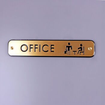 G Decor Premium Lacquered Polished Brass Door Sign Engraved Push, Pull, Exit, Or Office Plaque For Indoor Or Outdoor Display, 4 of 5
