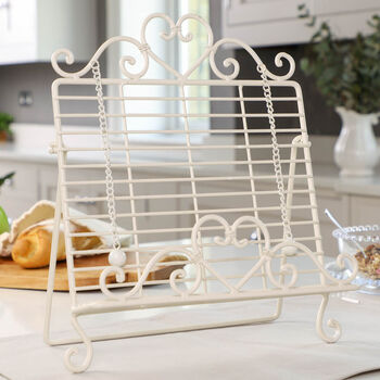 Country Cream Heart Baking Cookbook Stand, 3 of 11