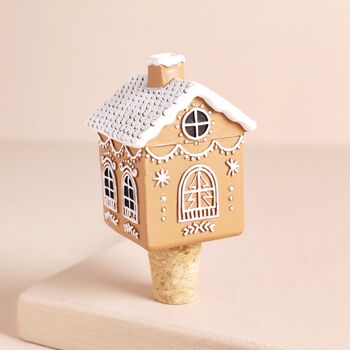 Gingerbread House Cork Bottle Stopper, 3 of 5