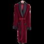 Astor Luxury Cotton Long Velvet Robe In Burgundy, thumbnail 2 of 6
