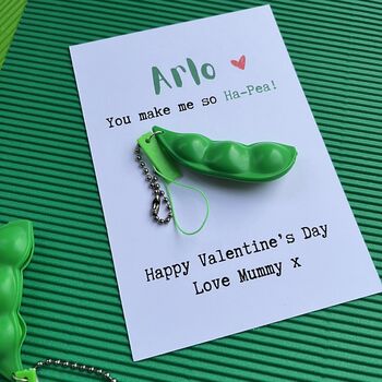 Children's Ha Pea Fidget Toy Valentine's Day Card, 2 of 2