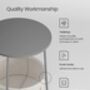 Side Table, Round End Table With Fabric Basket Spacious, thumbnail 6 of 12