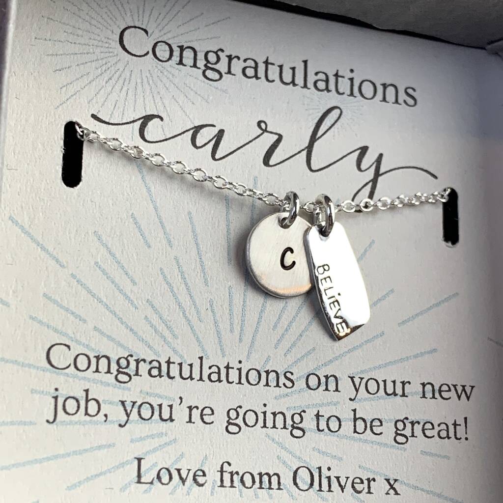 Personalised 'Congratulations' Necklace In Gift Box By & French
